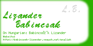 lizander babincsak business card